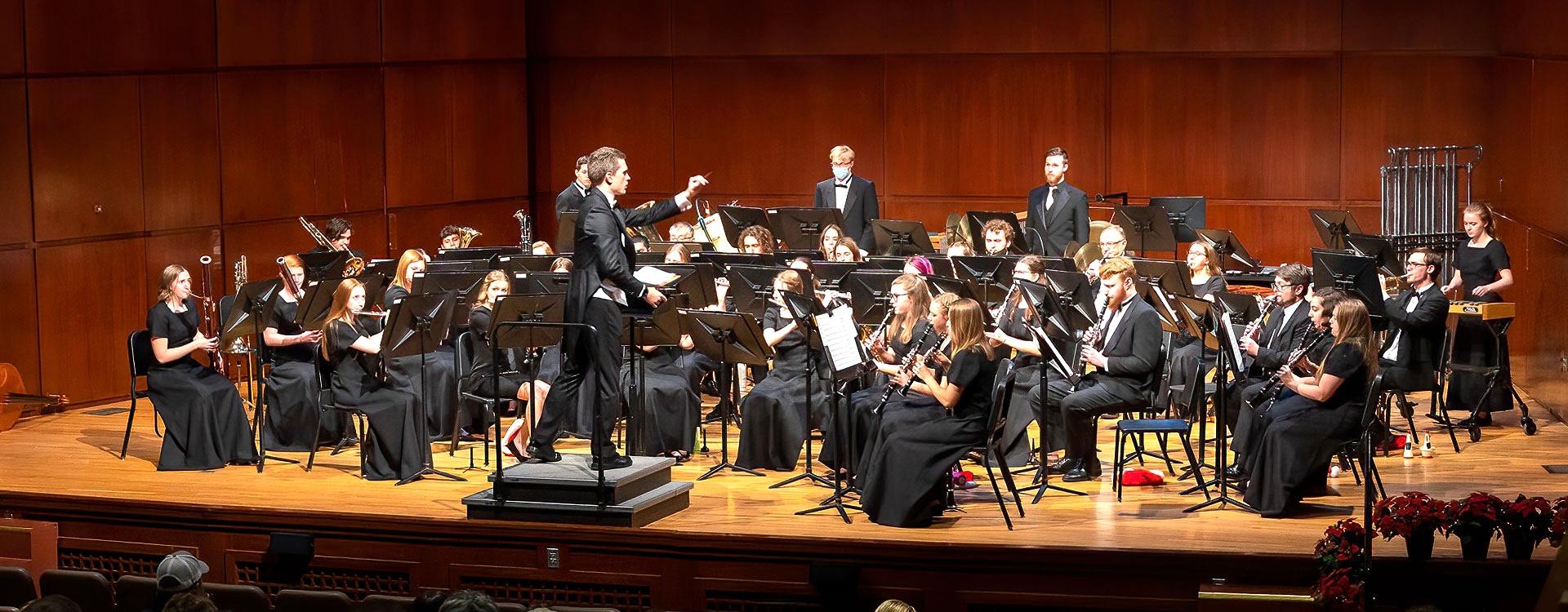 Concert band performing
